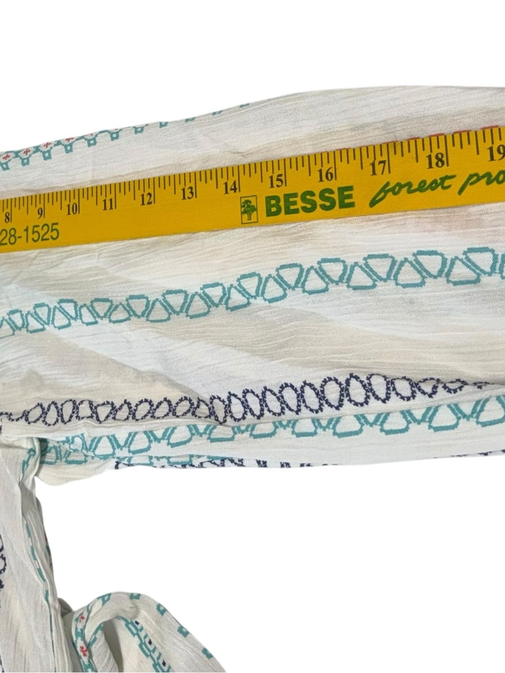 Tribal Jeans Embroidered Boho Peasant
Top White Multicolor Stripe Small - Picture 15 of 16